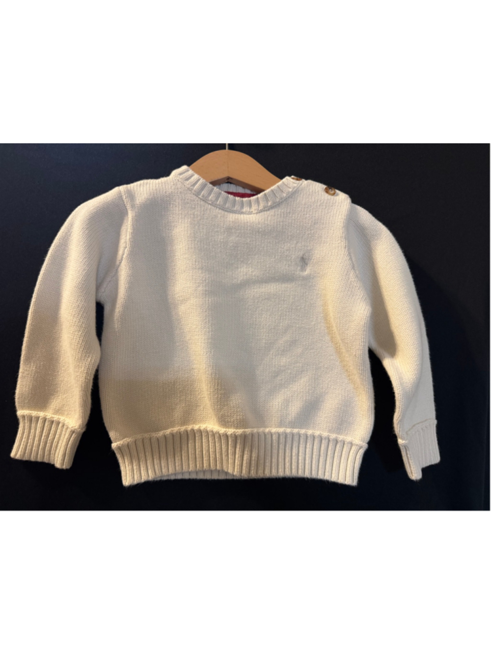 Ralph Lauren Baby Off-White Cotton Sweater, 12-18 Months